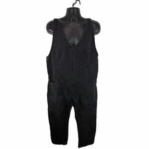 We The Free Denim Overalls Size Large Black Boho Artsy